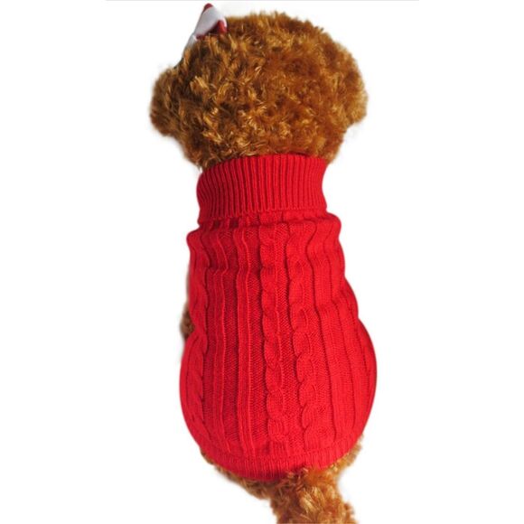 None Other - NEW Pet Dog Sweater Classic Knitwear Turtleneck Winter Warm Doggie Sweater L